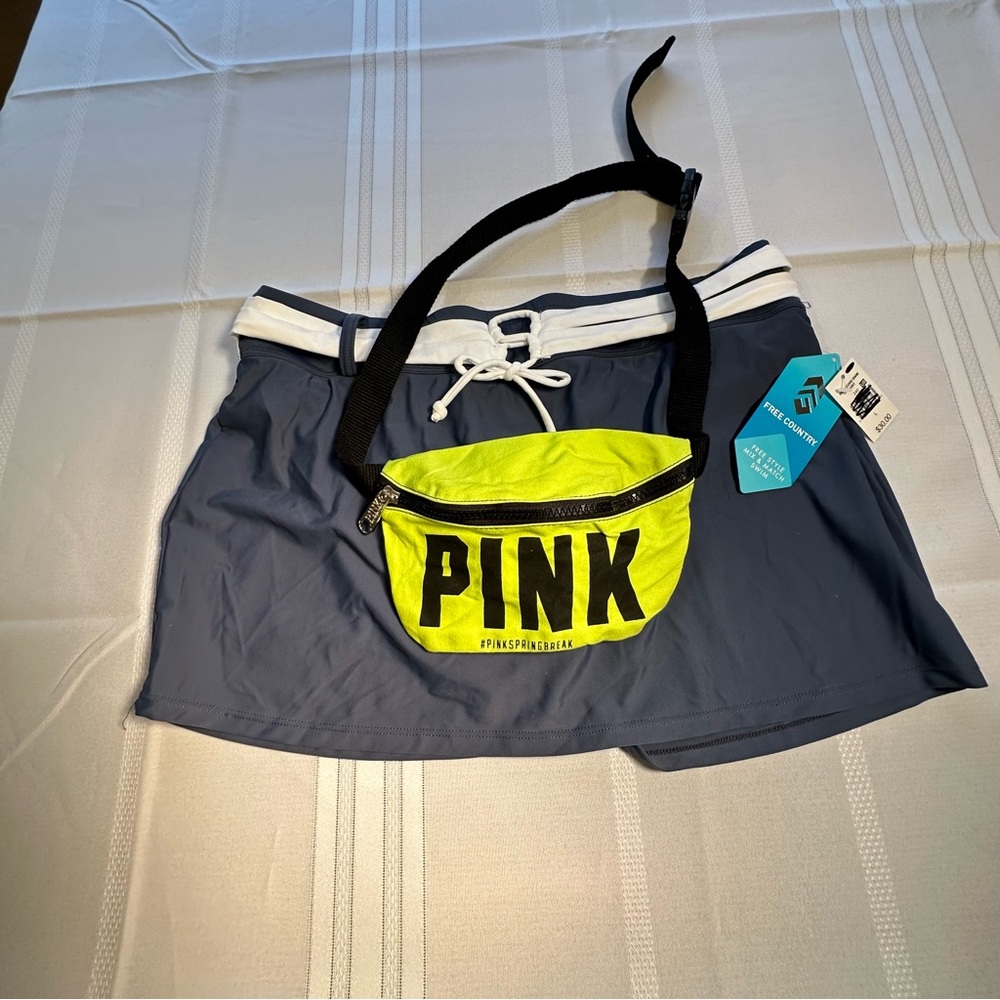 NWT Free Country Swimsuit Skort and Hip Bag